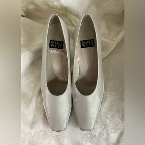 Nine West Silver Sateen Pumps